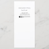 Pizza restaurant / food truck Carte Menu (Dos)