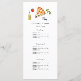Pizza restaurant/food truck menu Kaart