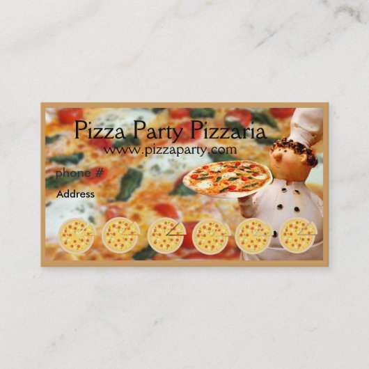 Pizza Restaurant Loyalty Puncard Cartes de visite (Devant)