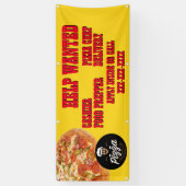 Pizza Restaurant past Hulp Gezochte Logo van de Wi Spandoek (Verticaal)