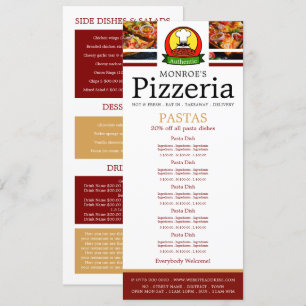 Pizza Restaurant, Pasta Slank Menu