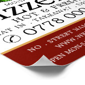 Pizza Restaurant, Pizzeria Adverteren Poster (Hoek)