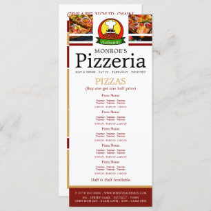 Pizza Restaurant, Pizzeria Slimline Menu