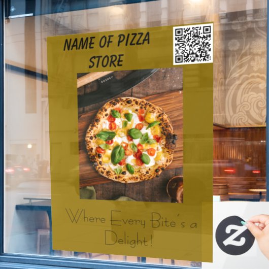 Pizza Restaurant Window Cling Raamsticker (Cafe Raam)