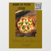Pizza Restaurant Window Cling Raamsticker (Vel)