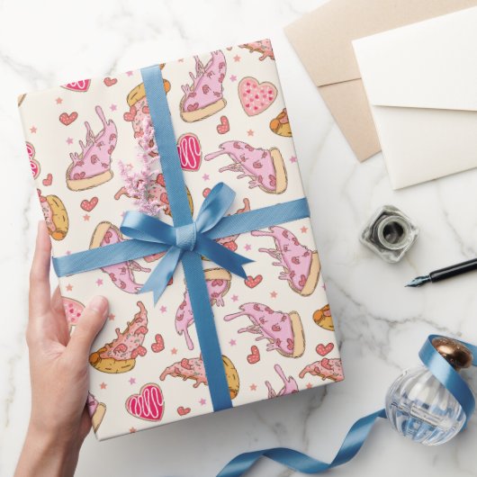 Pizza Retro Valentijns inpakpapier (Geschenken)