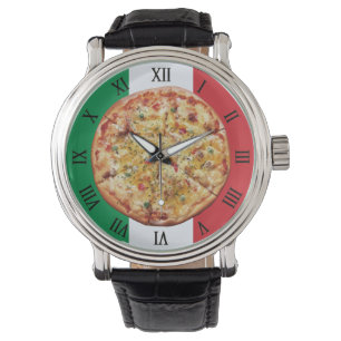 Pizza ~ Roman cijfers ~ Italiaanse vlag ~ Horloge