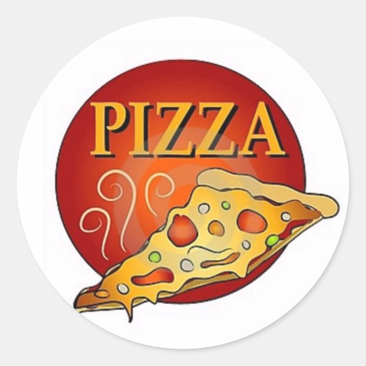 Pizza Ronde Sticker (Voorkant)