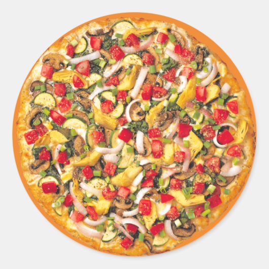 Pizza Ronde Sticker (Voorkant)