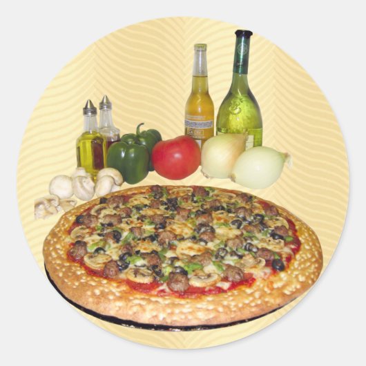 Pizza Ronde Sticker (Voorkant)