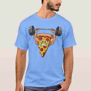 Pizza salami fitness halter gewichten kracht tra t-shirt