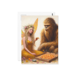 Pizza Sasquatch en de fee Briefkaart