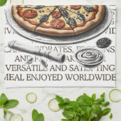 Pizza  schets van CallisC Arts Theedoek (Gevouwen)