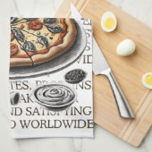 Pizza  schets van CallisC Arts Theedoek (Quarter Fold)
