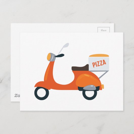 Pizza Scooter Briefkaart (Voorkant / Achterkant)