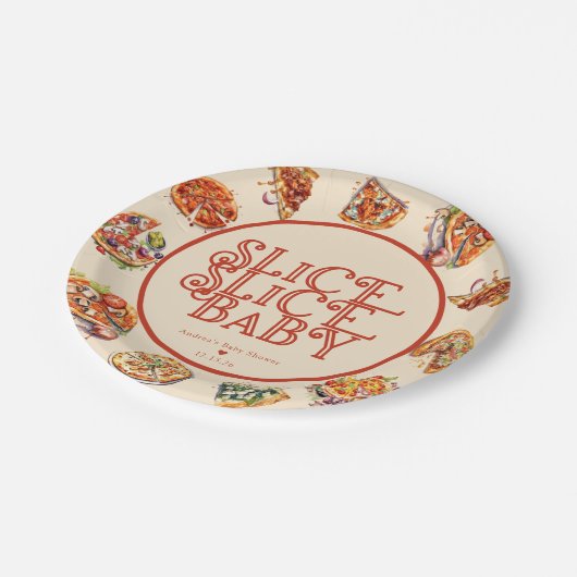 pizza | Segment Papieren Bordje (Gekanteld)