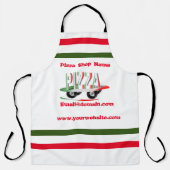 Pizza-service, rood groen, gepersonaliseerd schort (Voorkant)