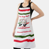 Pizza-service, rood groen, gepersonaliseerd schort (Insitu)