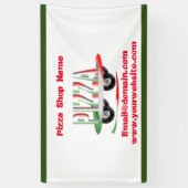 Pizza-service, rood groen, gepersonaliseerd spandoek (Verticaal)