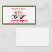 Pizza-service, rood groen, gepersonaliseerd visitekaartje (Voorkant / Achterkant)