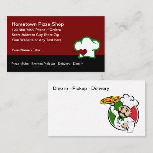 Pizza Shop Italiaans Restaurant Visitekaartje