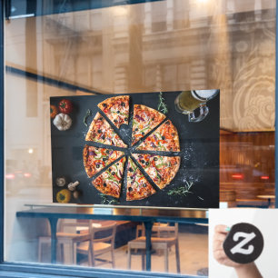 Pizza Shop Italiaanse Thuisgemaakte Kaas Korst Raamsticker