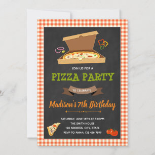 Pizza sleepover-uitnodiging kaart