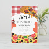 Pizza Slice 1er Invitation anniversaire (Debout devant)