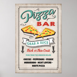 Pizza Slice Bar-teken Poster