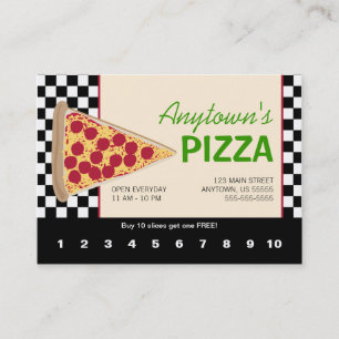 Pizza Slice & Black Checkerboard Pizza Loyalty