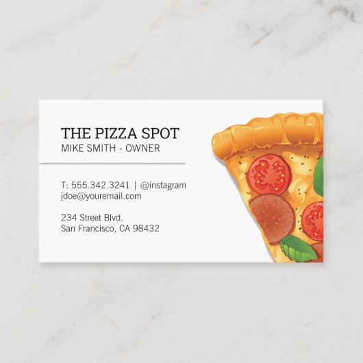 Pizza Slice Carte de visite (Devant)