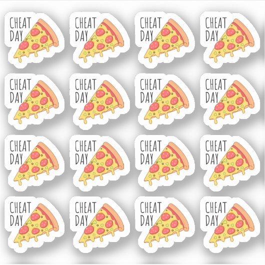Pizza Slice Cheat Day Reminder Kalender Planner Sticker (Voorkant)