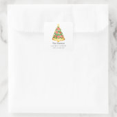Pizza Slice Christmas Tree Adresse Sticker Carré (Sac)