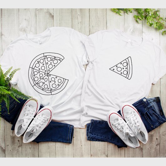 Pizza Slice Drôle Couple Blanc T-Shirt