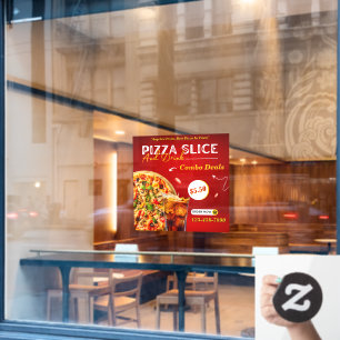 Pizza slice en een Drink promo aanpassen Raamsticker