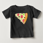 Pizza Slice Fête des pères bébé T-shirt noir (Devant)