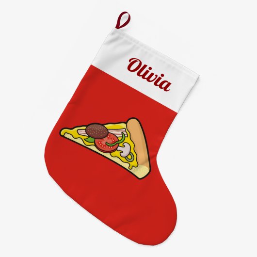 Pizza Slice Grote Kerstsok (Voorkant (Hangend))