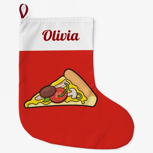 Pizza Slice Grote Kerstsok (Voorkant)