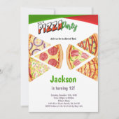 Pizza Slice Invitation Anniversaire (Devant)