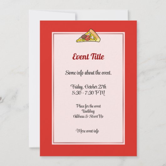Pizza Slice Kaart (Achterkant)