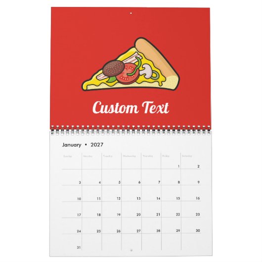 Pizza slice kalender (Jan 2027)