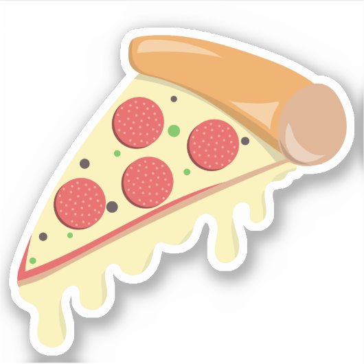 Pizza slice melch pepperoni cool food sticker (Voorkant)
