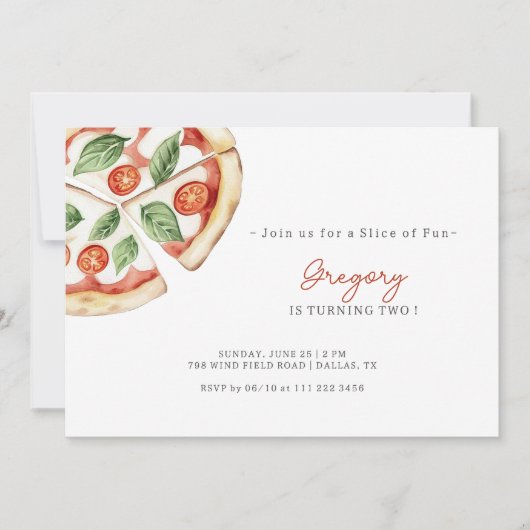 Pizza Slice of Fun Birthday Invitation (Devant)