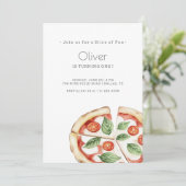 Pizza Slice of Fun Birthday Invitation Kaart (Staand voorkant)