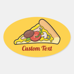 Pizza slice ovale sticker
