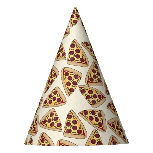 Pizza slice paper party pet feesthoedjes (Voorkant)