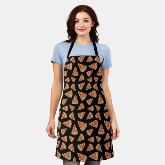 Pizza Slice Pattern Black Schort (Gedragen)