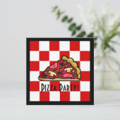 Pizza Slice Pizza Party Kaart (Staand voorkant)