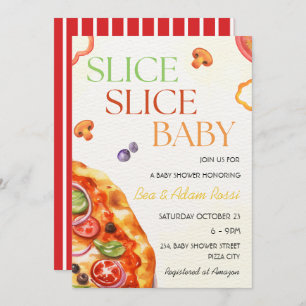 Pizza Slice Slice Baby Coed Baby shower Kaart