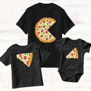 Pizza Slice Vaderdag Baby Zwart T-shirt